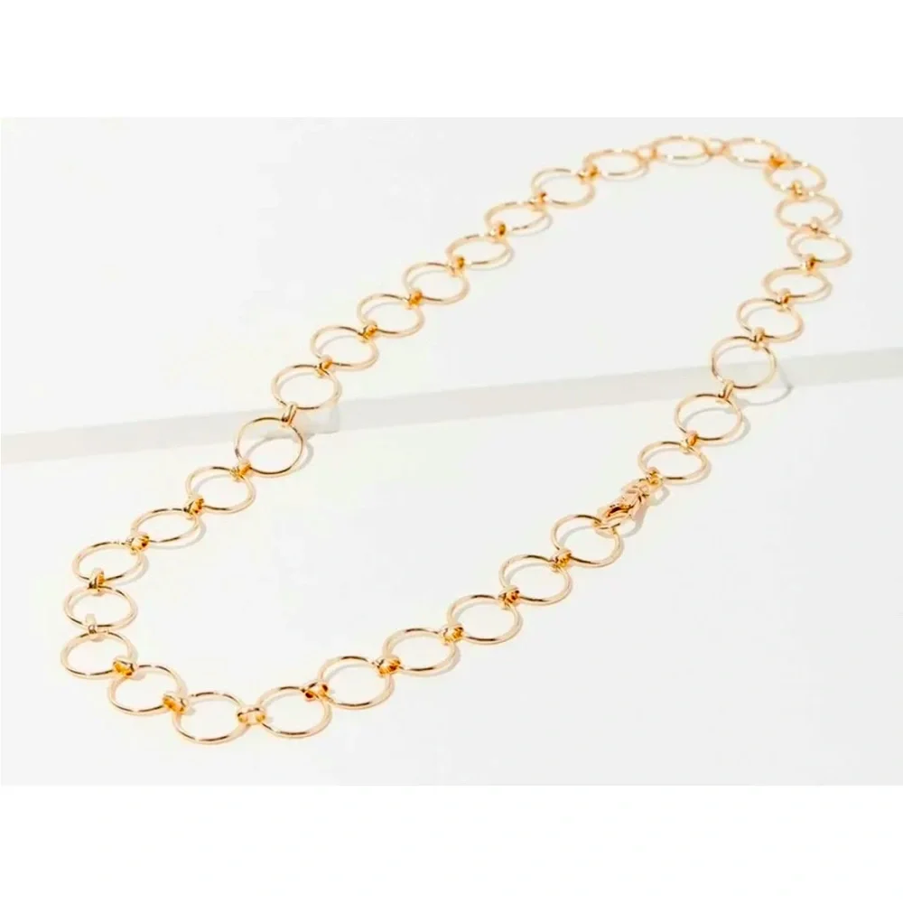 Circle chain belt gold